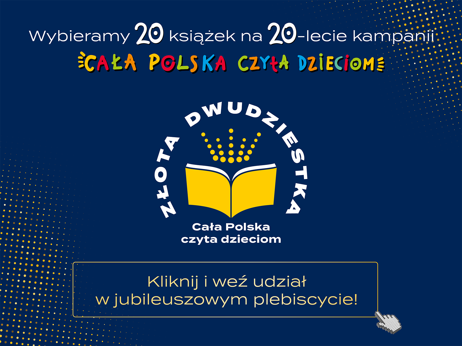 baner promujący plebiscyt czytelniczy fundacji ABC XXI Cała Polska Czyta Dzieciom